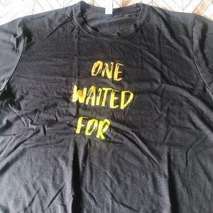 Men’s Large Black Crew Neck Graphic Tee. One Waited For. Next Level. Soft.